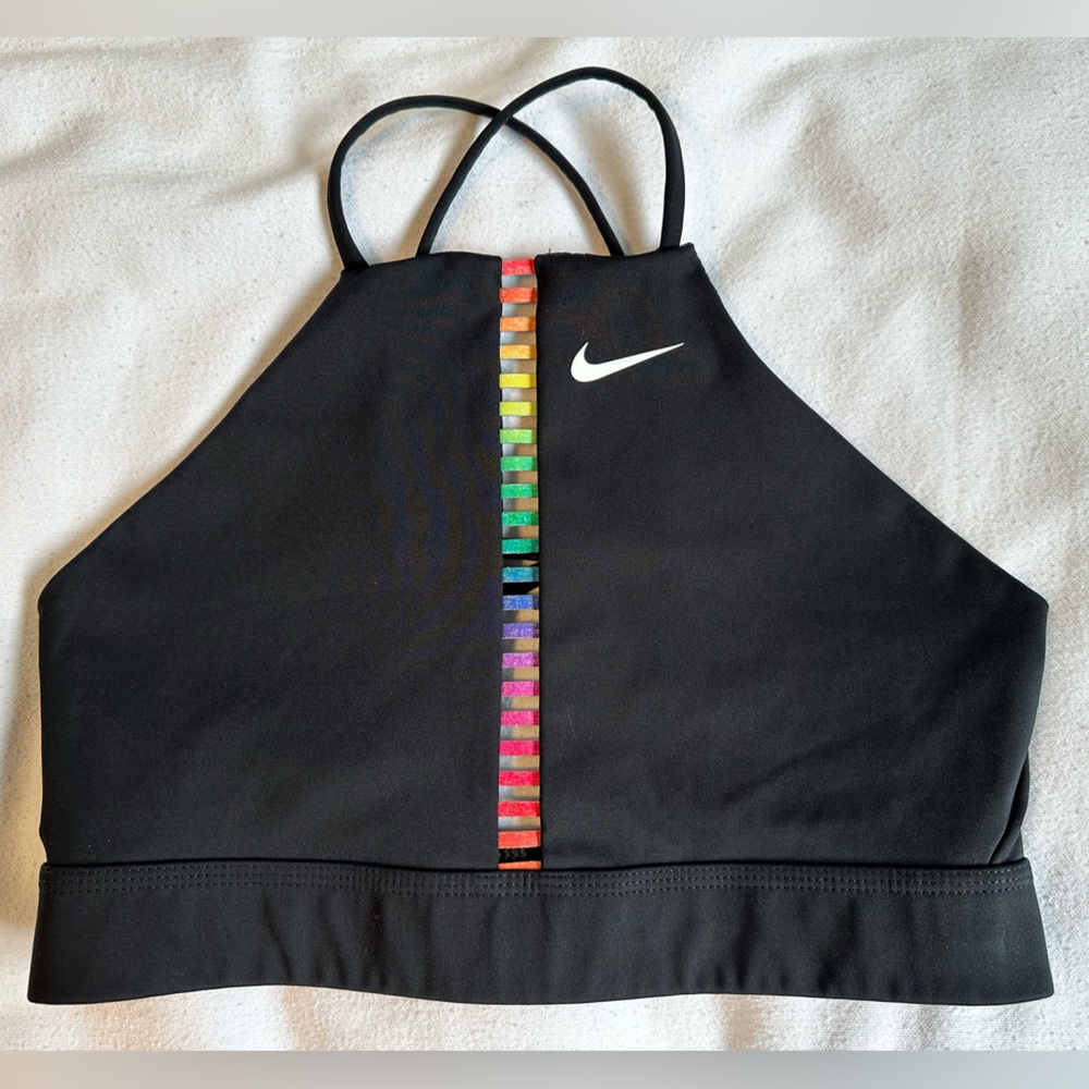 Nike Rainbow 🌈 Cut Out Sports Bra M